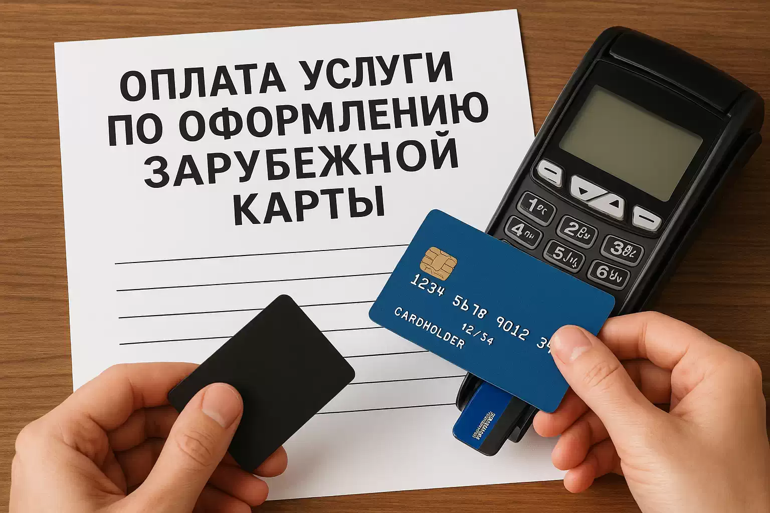 Как оплатить услуги по оформлению зарубежной карты?
